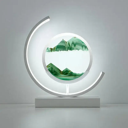 Crescent black led hourglass quicksand desk lamp bedroom night light