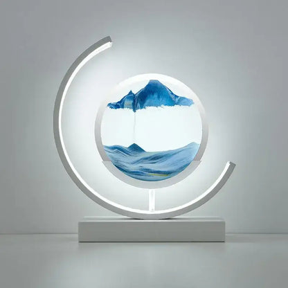 Crescent black led hourglass quicksand desk lamp bedroom night light