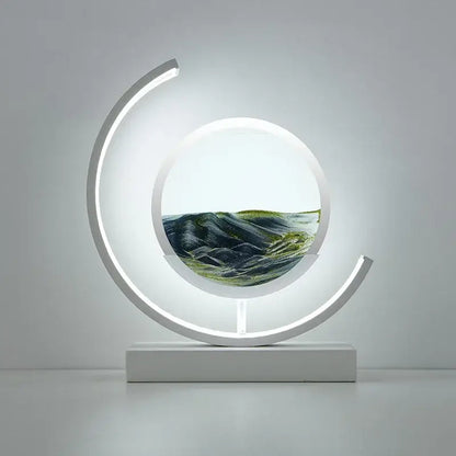 Crescent black led hourglass quicksand desk lamp bedroom night light