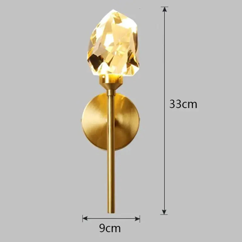 Branching gold crystal led indoor chandelier lighting dining room
