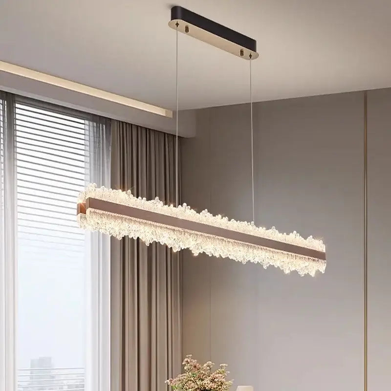 Modern copper and black led indoor chandelier bedroom crystal light