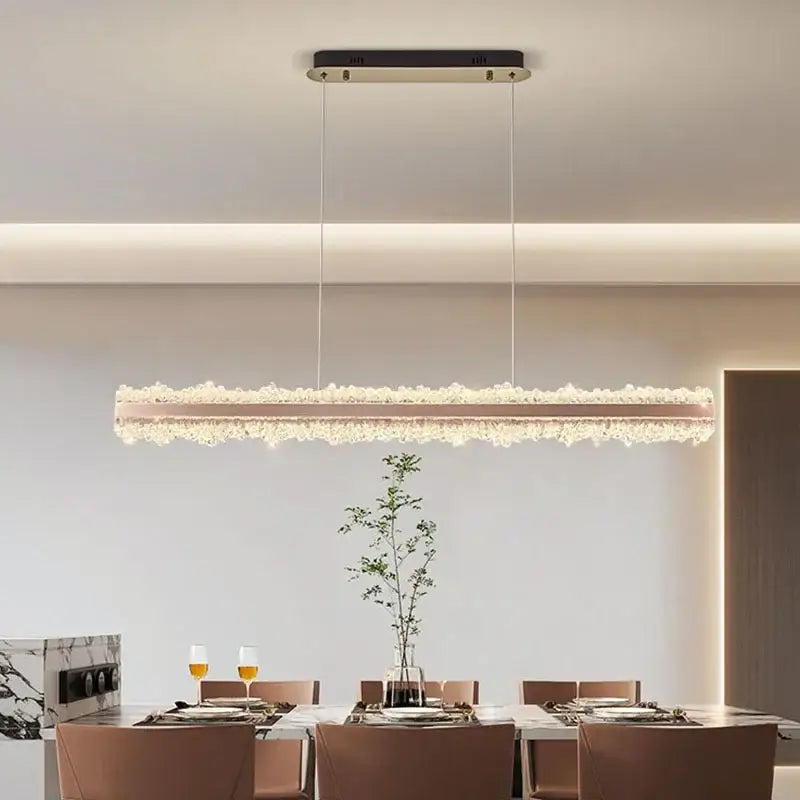Modern copper and black led indoor chandelier bedroom crystal light