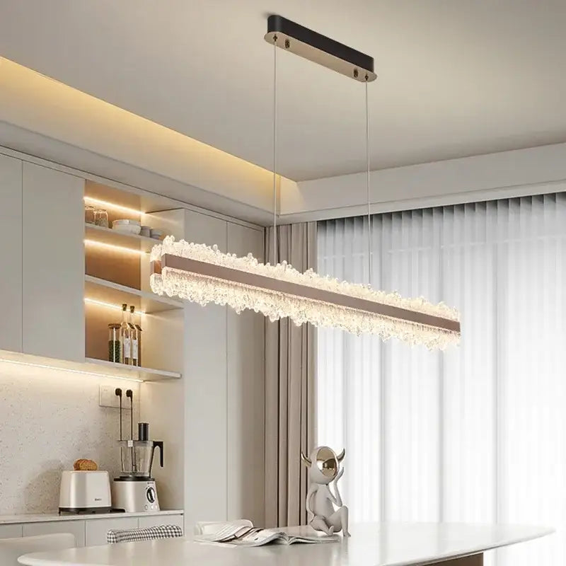 Modern copper and black led indoor chandelier bedroom crystal light