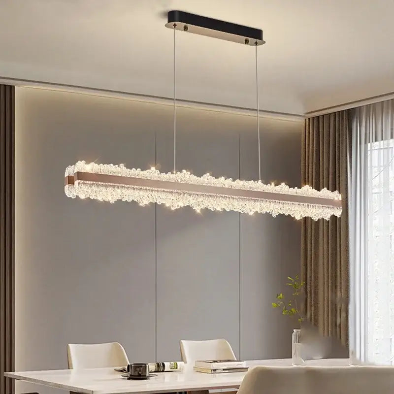 Modern copper and black led indoor chandelier bedroom crystal light