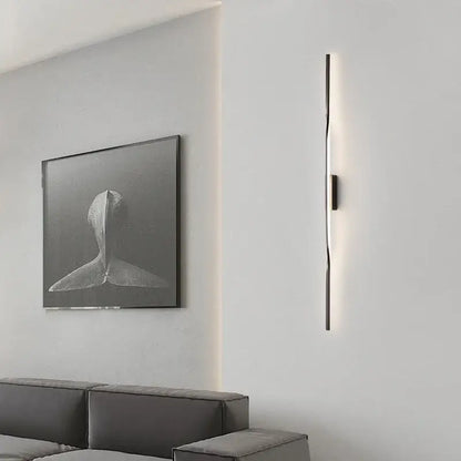 Modern minimalist black led indoor copper wall lamp living room decor