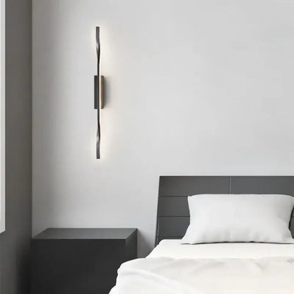 Modern minimalist black led indoor copper wall lamp living room decor