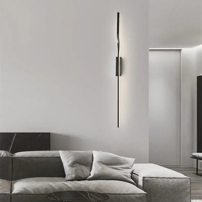 Modern minimalist black led indoor copper wall lamp living room decor
