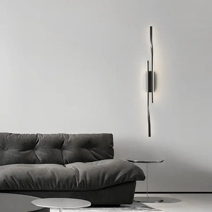 Modern minimalist black led indoor copper wall lamp living room decor