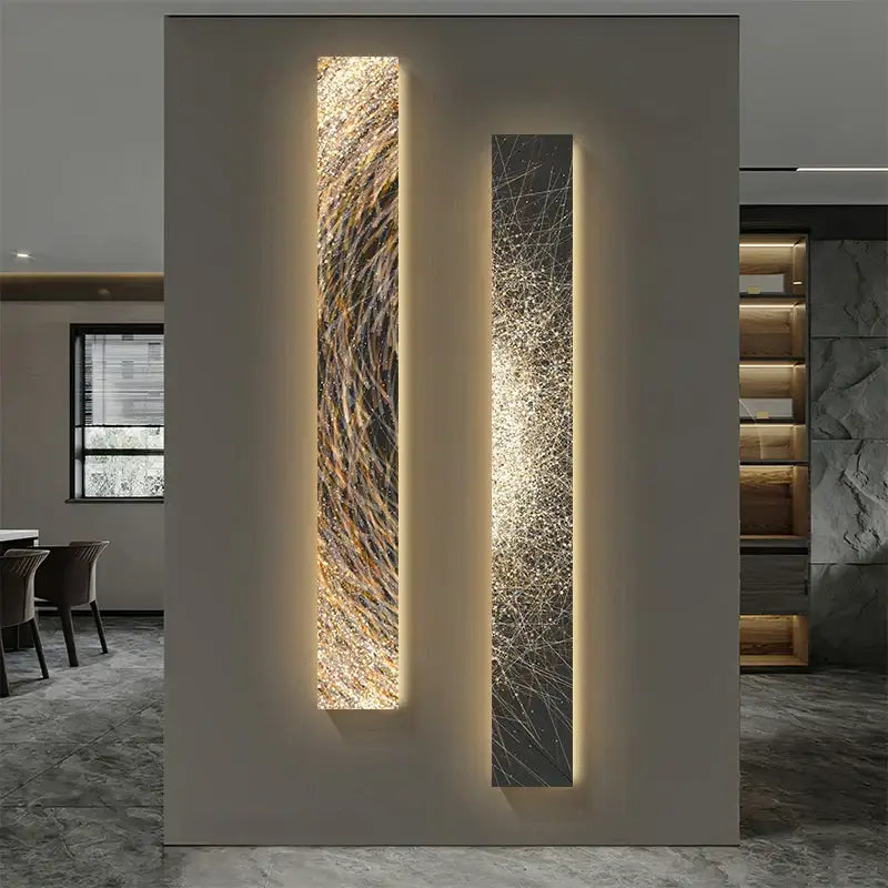 Abstract golden led indoor painting decoration for living room
