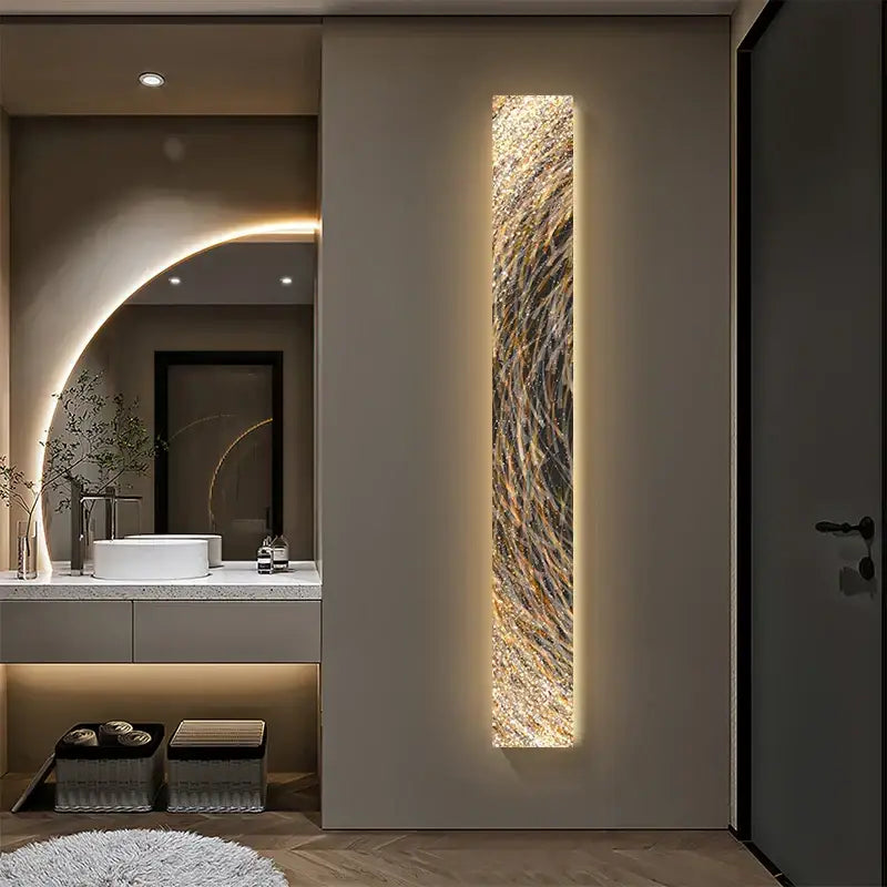 Abstract golden led indoor painting decoration for living room
