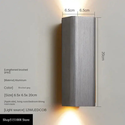 Modern wood and metal indoor wall lamp bedroom sconce