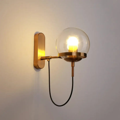 Minimalist gold circular led indoor wall lamp bedroom sconce