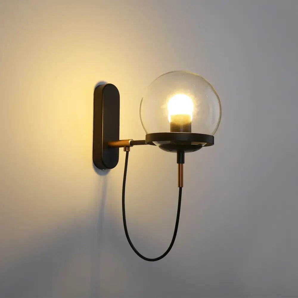 Minimalist gold circular led indoor wall lamp bedroom sconce