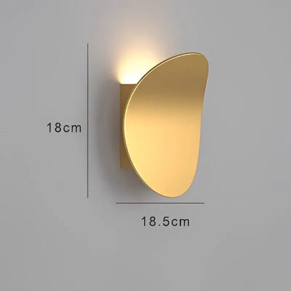 Minimalist gold circular led indoor wall lamp bedroom sconce