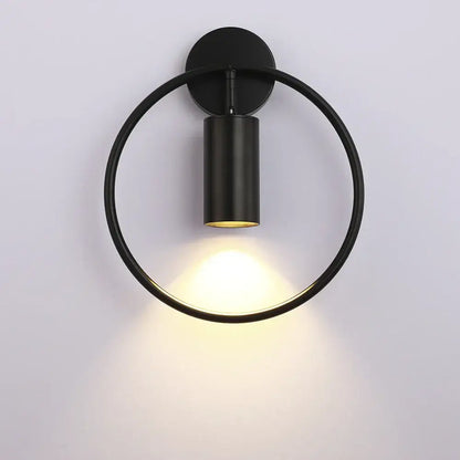 Minimalist gold circular led indoor wall lamp bedroom sconce