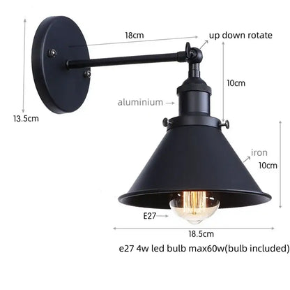 Industrial chrome wall lamp led indoor wall light for bathroom