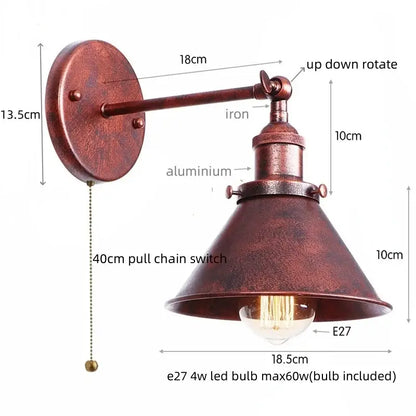 Industrial chrome wall lamp led indoor wall light for bathroom