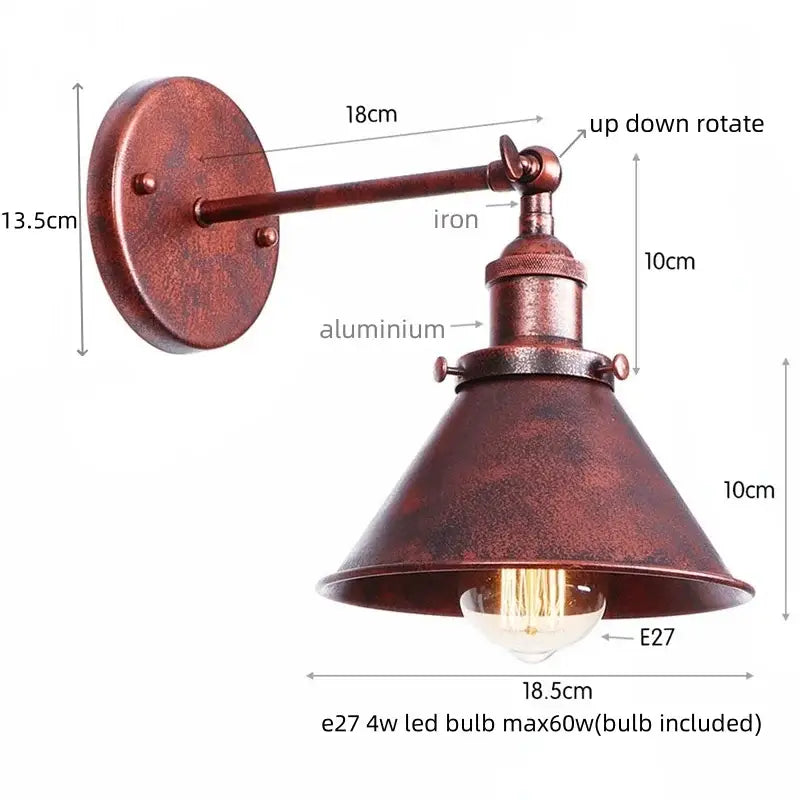Industrial chrome wall lamp led indoor wall light for bathroom