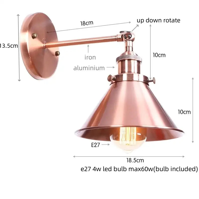Industrial chrome wall lamp led indoor wall light for bathroom