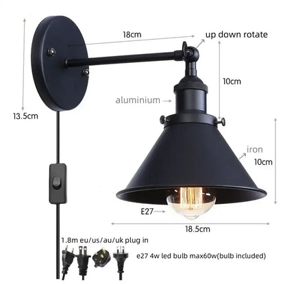 Industrial chrome wall lamp led indoor wall light for bathroom
