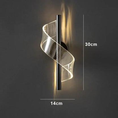 Modern black spiral mesh wall sconce light for bedroom