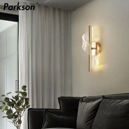 Modern black mesh rod led wall sconce light for living room