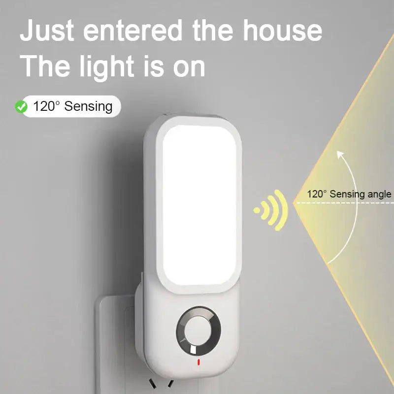 White rectangular led induction night light for bedroom with charging