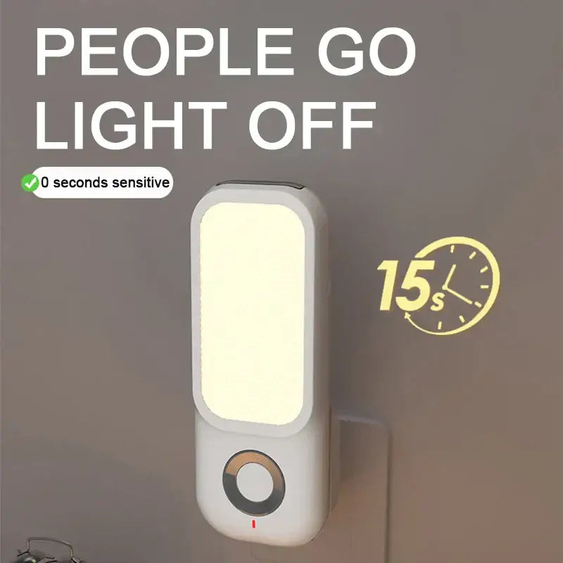 White rectangular led induction night light for bedroom with charging