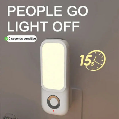 White rectangular led induction night light for bedroom with charging