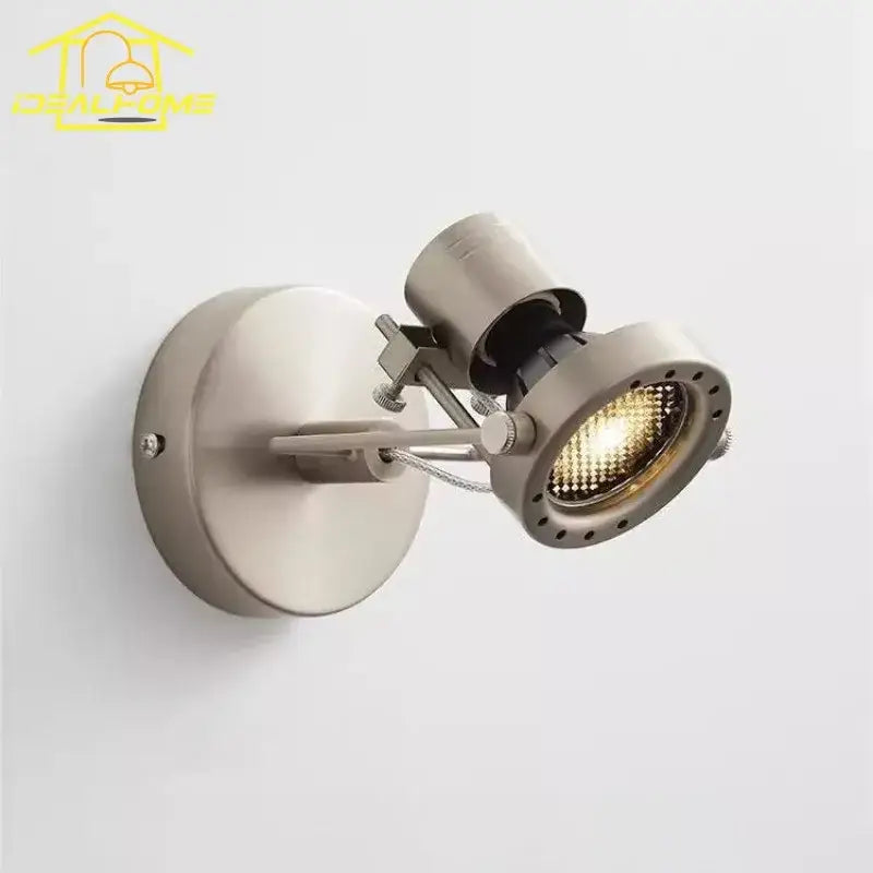 Industrial black & nickel adjustable wall lamp bedroom spotlight