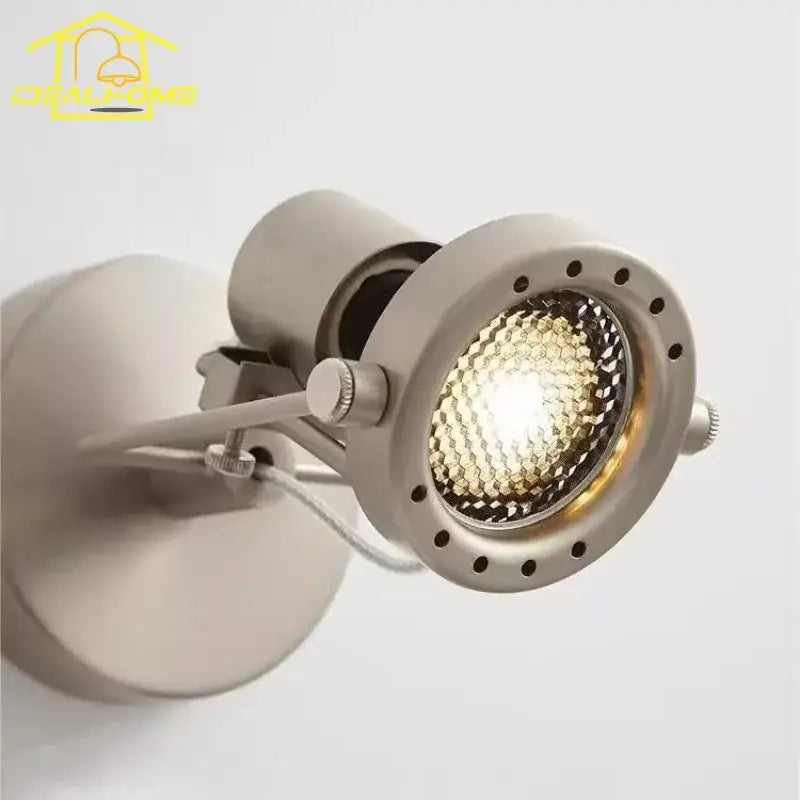Industrial black & nickel adjustable wall lamp bedroom spotlight