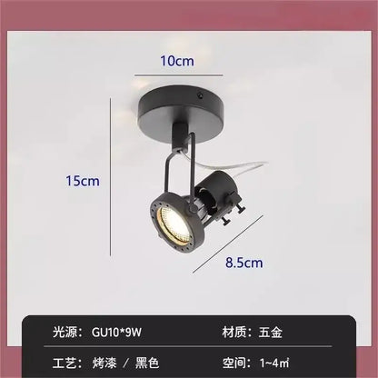 Industrial black & nickel adjustable wall lamp bedroom spotlight