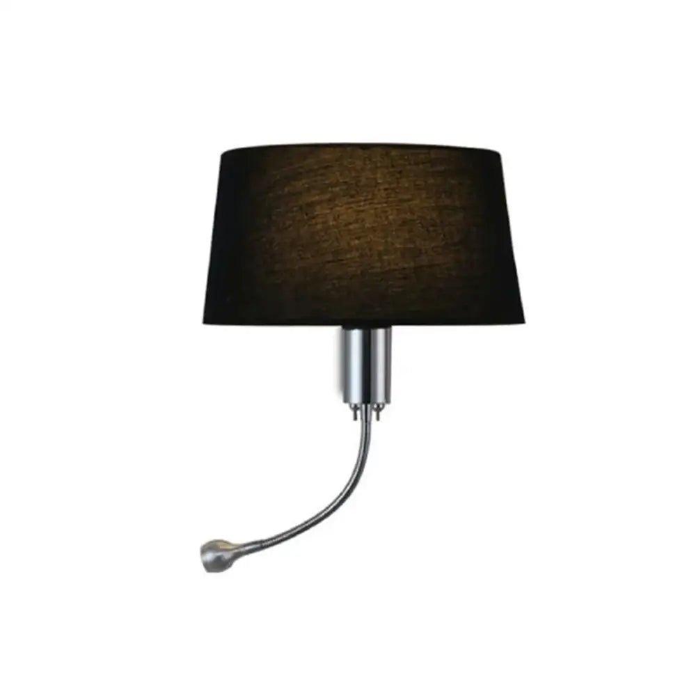 Industrial chrome wall sconce with led gooseneck reading light bedroom