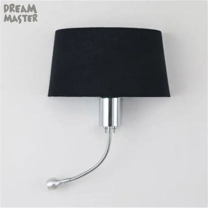 Industrial chrome wall sconce with led gooseneck reading light bedroom