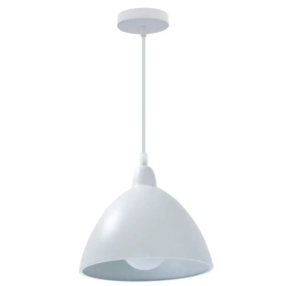 Minimalist white and wood led industrial pendant lamp for living room