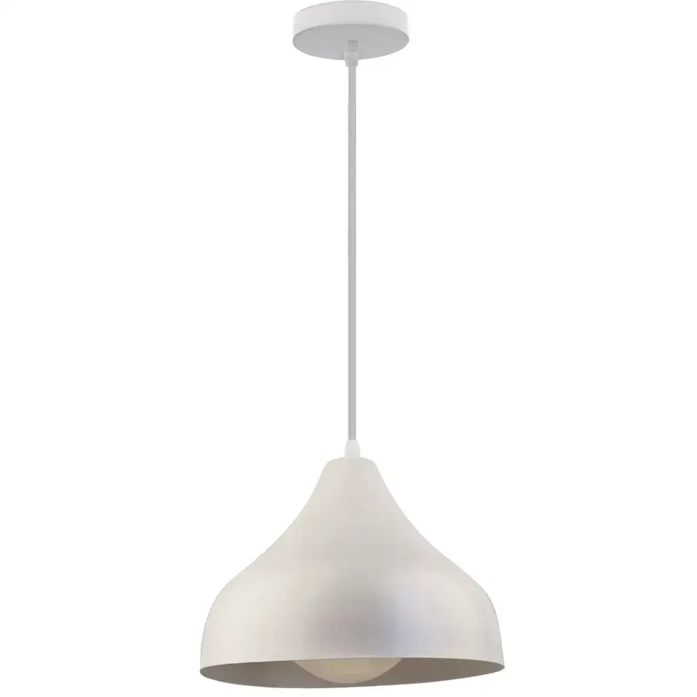 Minimalist white and wood led industrial pendant lamp for living room