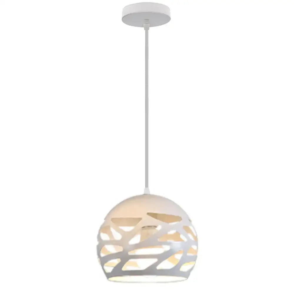 Minimalist white and wood led industrial pendant lamp for living room