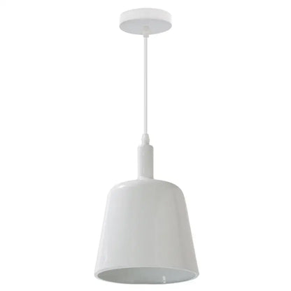 Minimalist white and wood led industrial pendant lamp for living room