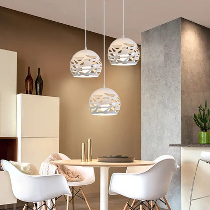 Minimalist white and wood led industrial pendant lamp for living room