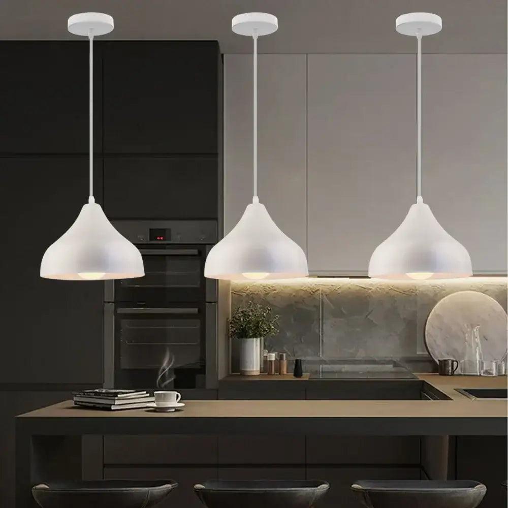 Minimalist white and wood led industrial pendant lamp for living room