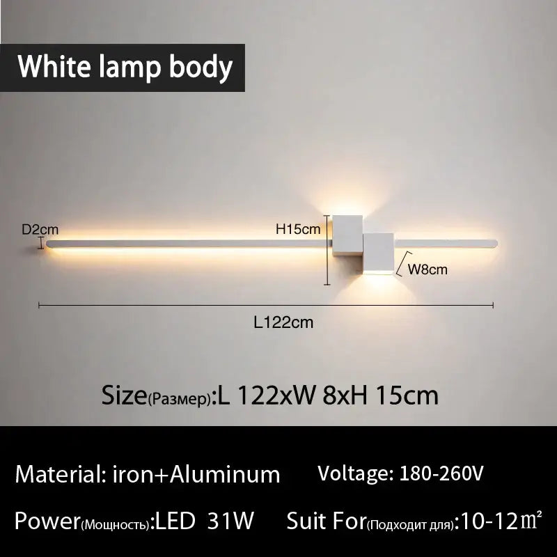 Modern black & white led interior wall lamp bedroom minimalist light