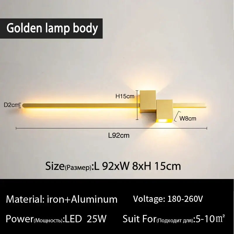 Modern black & white led interior wall lamp bedroom minimalist light
