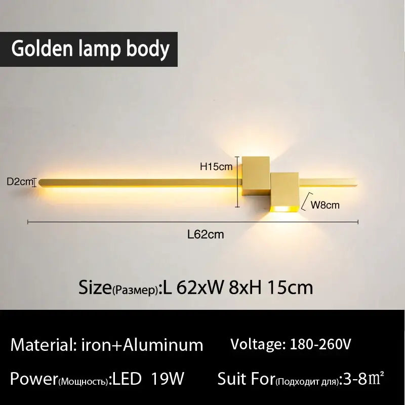 Modern black & white led interior wall lamp bedroom minimalist light