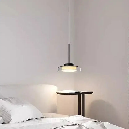 Modern minimalist black led iron acrylic pendant living room light