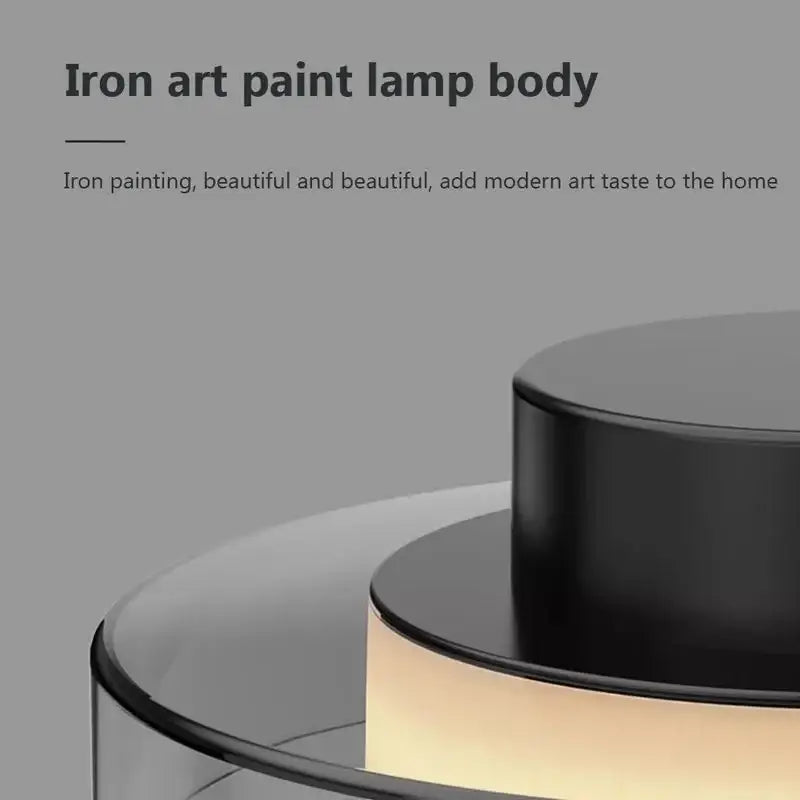 Modern minimalist black led iron acrylic pendant living room light