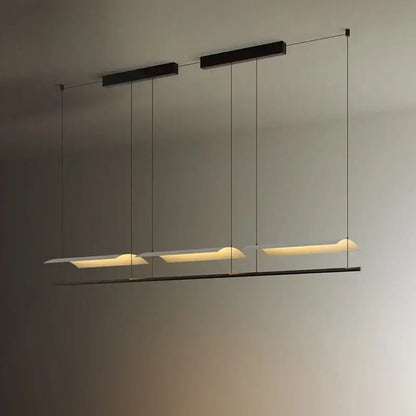 Modern black led iron art chandelier – office minimalist light