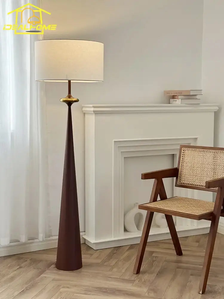 Wabi-sabi black and gold iron art floor lamp for living room