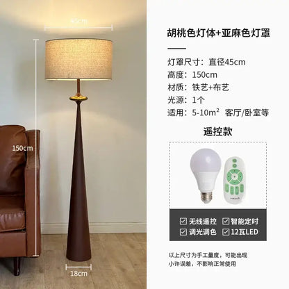 Wabi-sabi black and gold iron art floor lamp for living room