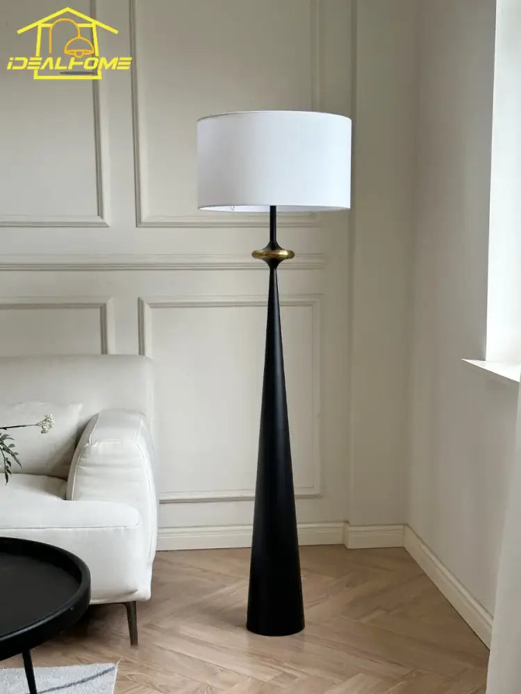 Wabi-sabi black and gold iron art floor lamp for living room