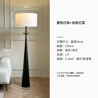 Wabi-sabi black and gold iron art floor lamp for living room
